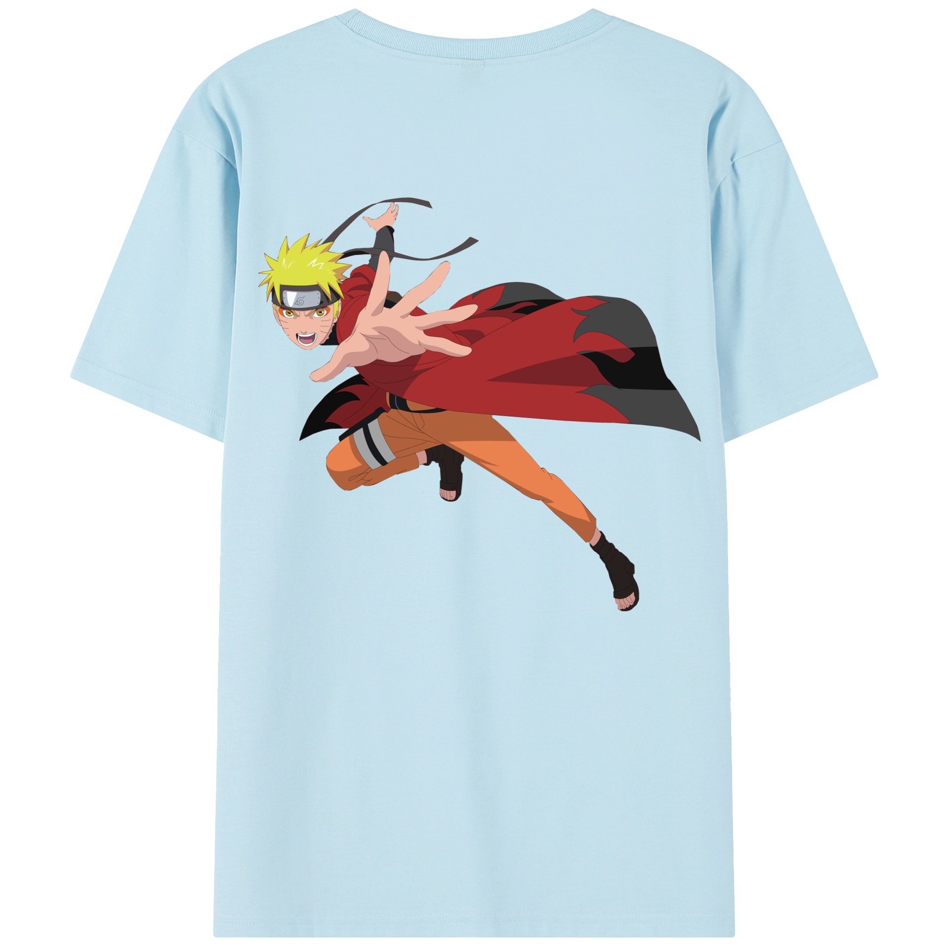 （画像用） NARUTO -ナルト- うずまき ナルト Uzumaki Naruto 綿100％半袖Tシャツ（背面プリント）